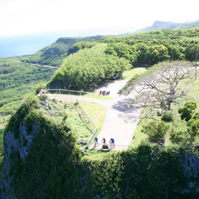 An aerial view of people enjoying a bike ride