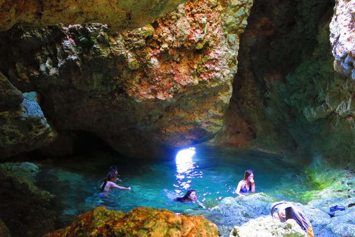 People swimming in the Forbidden Pool