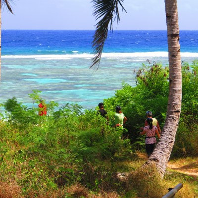 A group of guests headed to the beach after an ATV ride